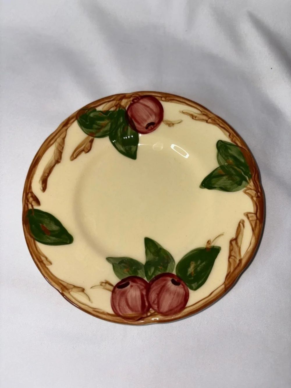 Franciscan Apple Set of 4 Sauce Dessert Plates 6.5” Vintage USA Hand Painted